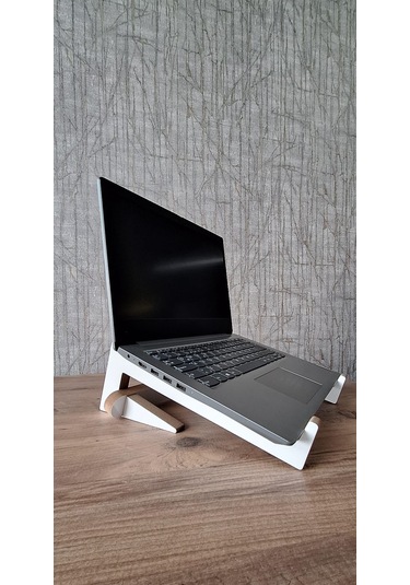 Ahşap Laptop Yükseltici, Standı Tüm Modellerle Uyumlu Beyaz Mdf