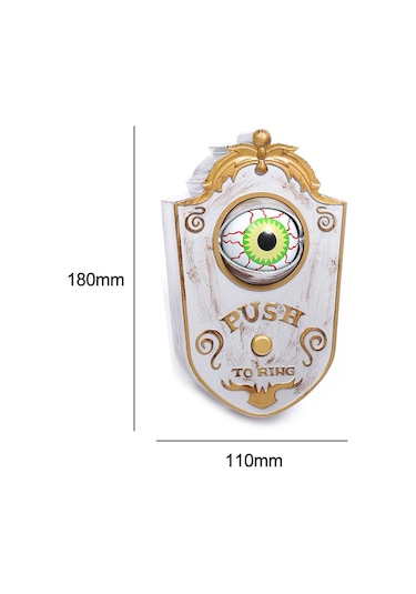 Yaozixa Korkunç Tek Gözlü Kapı Zili - Işık Efektli Cadılar Bayramı Dekorasyonu Beyaz