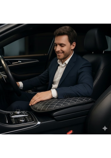 Opel Astra J Deri Oto Kolçak Kılıfı, Kaliteli Süngerli Beyaz Nakışlı.