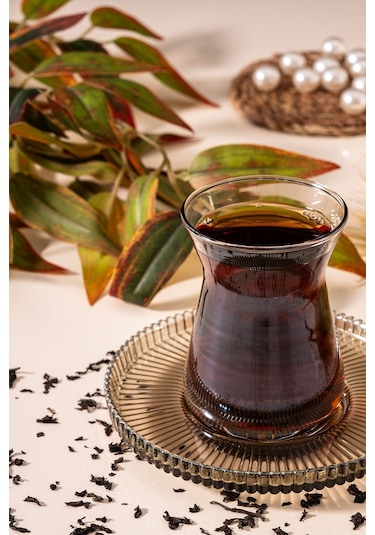 Mest Lura 6 Kişilik 12 Parça Füme Çay Bardağı Seti 132 Cc - Modern Zarafet Ve Sofistike Çay Füme