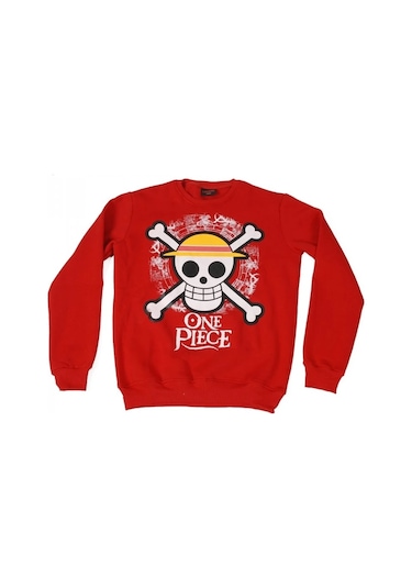 One Piece Flag Icon Sweatshirt Kırmızı Çok Renkli