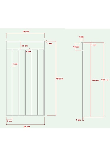 DUVAR PANELİ 54 cm Genişlik x 105 cm Ham mdf Duvar paneli ( 10 mm