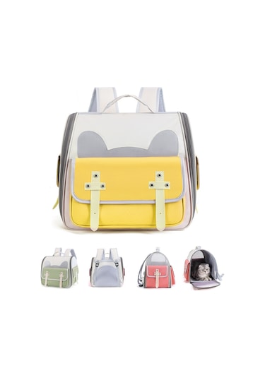 Cbtx Açık Kedi Sırt Çantası Büyük Kapasiteli Nefes Alabilen Evcil Hayvan Çantası Model 7 Pembe