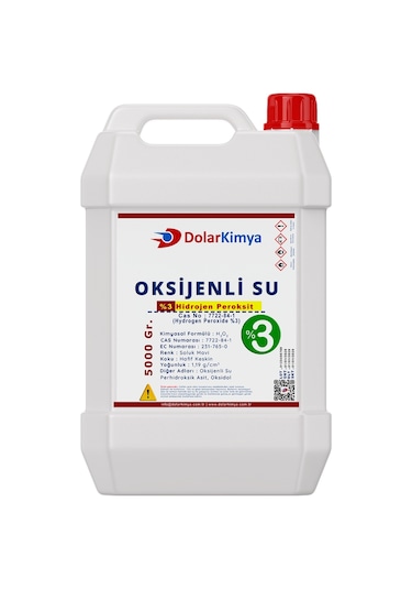 Hidrojen %3 Saflık Peroksit Oksijenli Su 5 KG