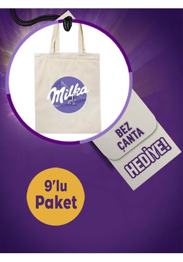 Milkaseverler Çikolata Paketi Milka Bez Çanta Hediyeli
