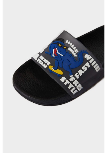 Defacto Erkek Çocuk Desenli Yüksek Taban Terlik F0035a825smbk23 Siyah