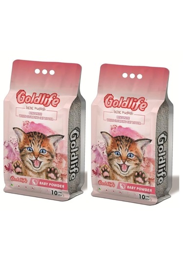 Goldlife Premium Bebe Pudralı Kedi Kumu 10 Lt 2 Adet