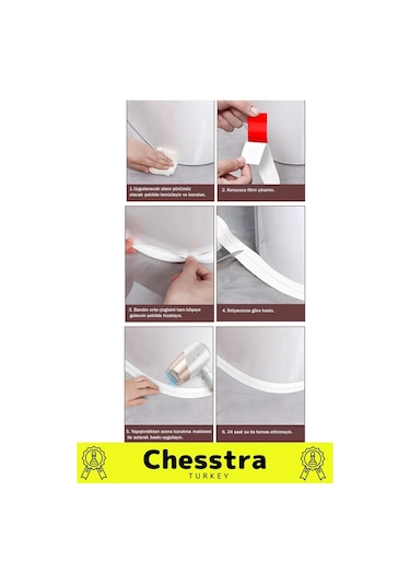 Özel Üretim Lavabo Tezgah Klozet Banyo Pencere Duş İzolasyon 3.2m Su Geçirmez Sızdırmaz Bant 5 Adet