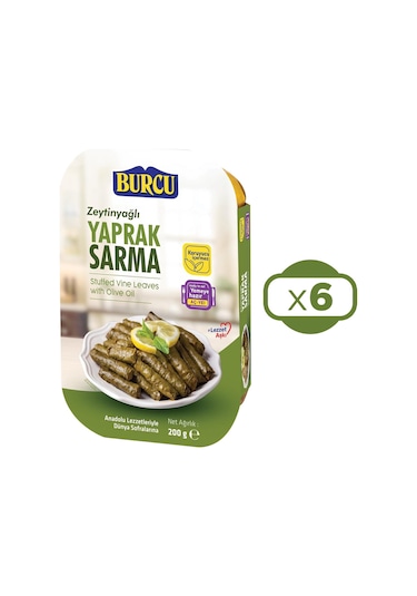 Burcu Zeytinyağlı Yaprak Sarma 200 Gr X 6 Adet