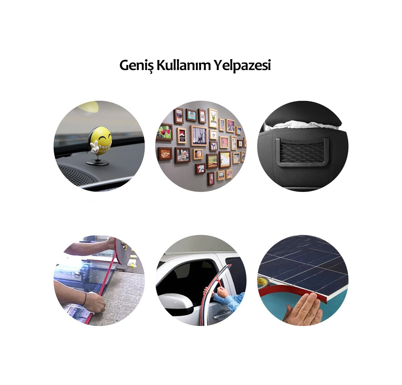 2 Metre Güçlü Yapışkanlı Çift Taraflı Slikon Pratik Şeffaf Bant