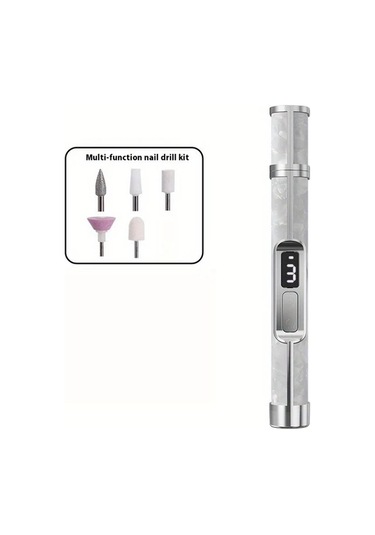 Willowhaven Profesyonel Tırnak Taşlama Ve Cilalama Kalemi Gri Kolay Paket 5 Başlık 3 Hız Usb-c Şarj Ev Salon