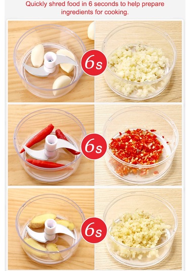 Fosenze Manuel Sarımsak Dilimi Multifonksiyonel Evsel Sebze Kesici, Harç Ve Sos Hamuru Blenderı, 170ml Kapasite, Paslanmaz Çelik İç, Küçük Ve Uzun Kullanıma Dayanıklı Çok Renkli