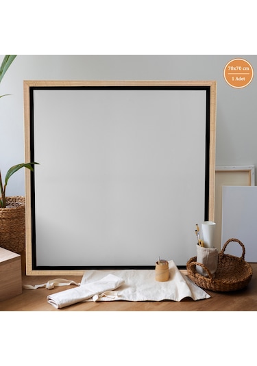 Gold Çerçeveli Tuval 70 x 70 CM Kare Profesyonel %100 Pamuk Boş Tablo