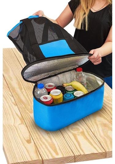Kamp Piknik Termos Soğutuculu Soğuk Tutucu Plaj Çantası Mavi