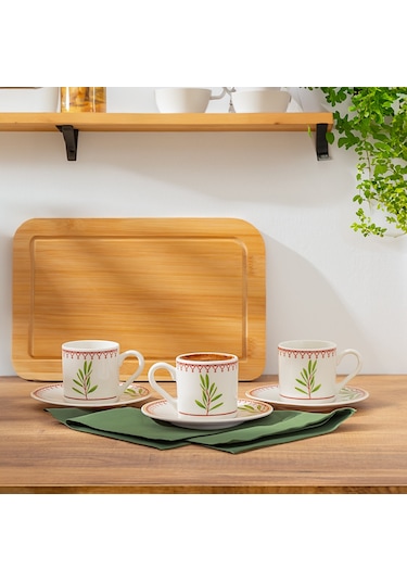 Porsima Te-208 Flores Fincan Takımı-desenli Porselen Fincan Takım