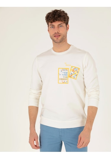 Pierre Cardin Erkek Ekru Sweatshirt 50264212-vr019 Ekru