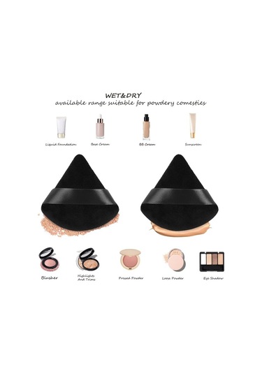 Mufunye 6 Adet Üçgen Pudra Puf, Makyaj Puf, Yüz Pudrası İçin Pudra Pufları, Üçgen Makyaj Kadife Puf, Makyaj