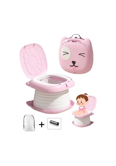 Mooiebaby's Cat Potty Katlanabilir Çocuk Tuvaleti Pembe