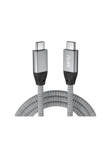 Geeroyoo Usb3.2 Type C Kablo Pd100w Hızlı Şarj 4k Video Thunderbolt 3 Uyumlu Harici Disk Veri Aktarım Gri 1.5m Jzr-gy