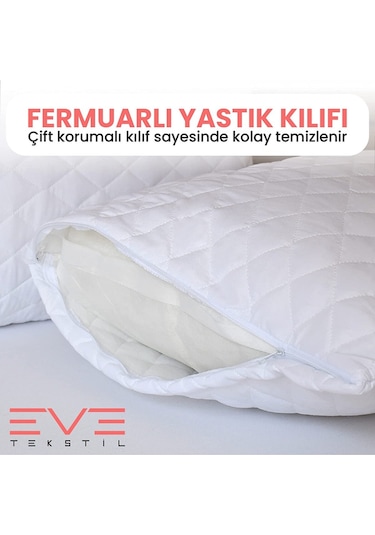 Eve Tekstil Diamond Kalite Kapitone Yastık  2 Adet 50 x 70 CM 800 G