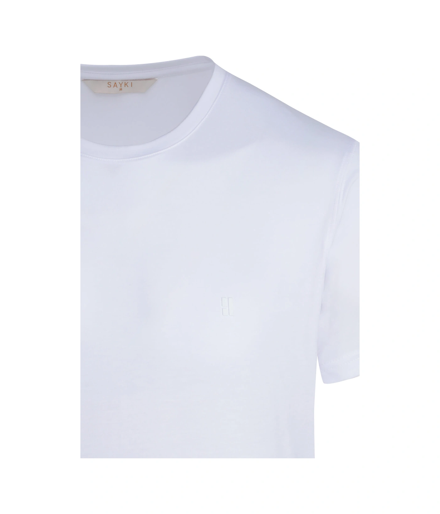 Beyaz Regular Fit Bisiklet Yaka Tişört 350501