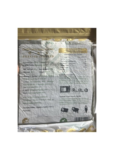 Kavrulmuş Deniz Yosunu 125 Gr 50 Yaprak