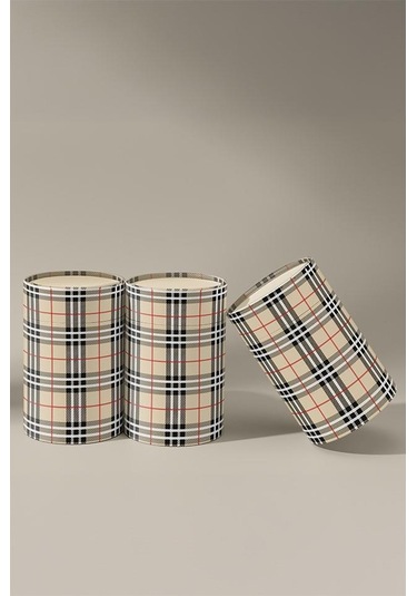 No8 10'lu Ekose Desen Silindir Kutu