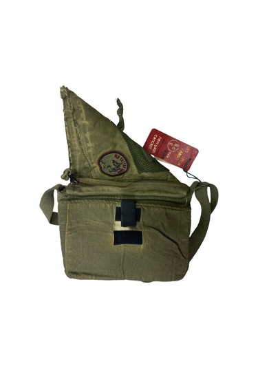 Vintage Küçük Salaş Unisex Günlük Çapraz Postacı Çantası S Boy 26x20cm Haki