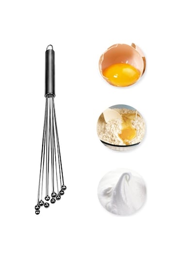 Cbtx Manuel Çırpma Paslanmaz Çelik Cam Boncuk Yumurta Çırpma Mutfak Ev El Tipi Pişirme Araçları Tip A 10 Inç Çok Renkli