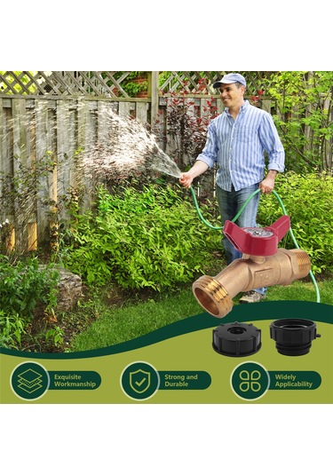 Xurunkeji Ibc Tote Bağlantı Parçası, 275-330 Galon Ibc Tote Tank Adaptörü İnce Dişli Tote Vanası, Kurşunsuz Pirinç Hortum Musluk Vanası Aracı Siyah