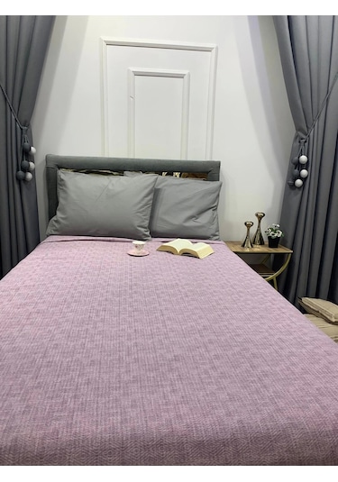 Nivemeshome Lila 160x230 Tek Pike Örtüsü Tek Kişilik Lila