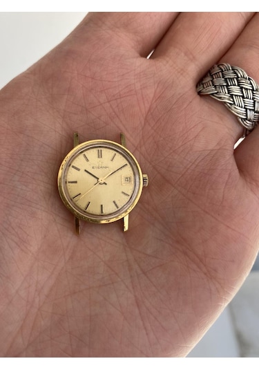Eterna 23.7 Mm Deri Kordon 14k Altın Kadın Kol Saati 2.el