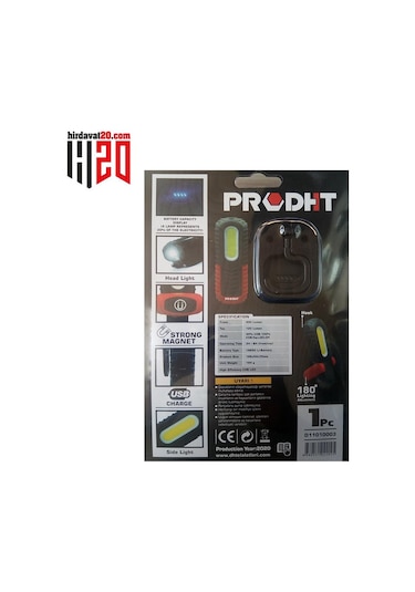 Dht 400 Lümen Mıknatıslı Kancalı Çalışma Lambası D11010003 Kırmızı - Siyah