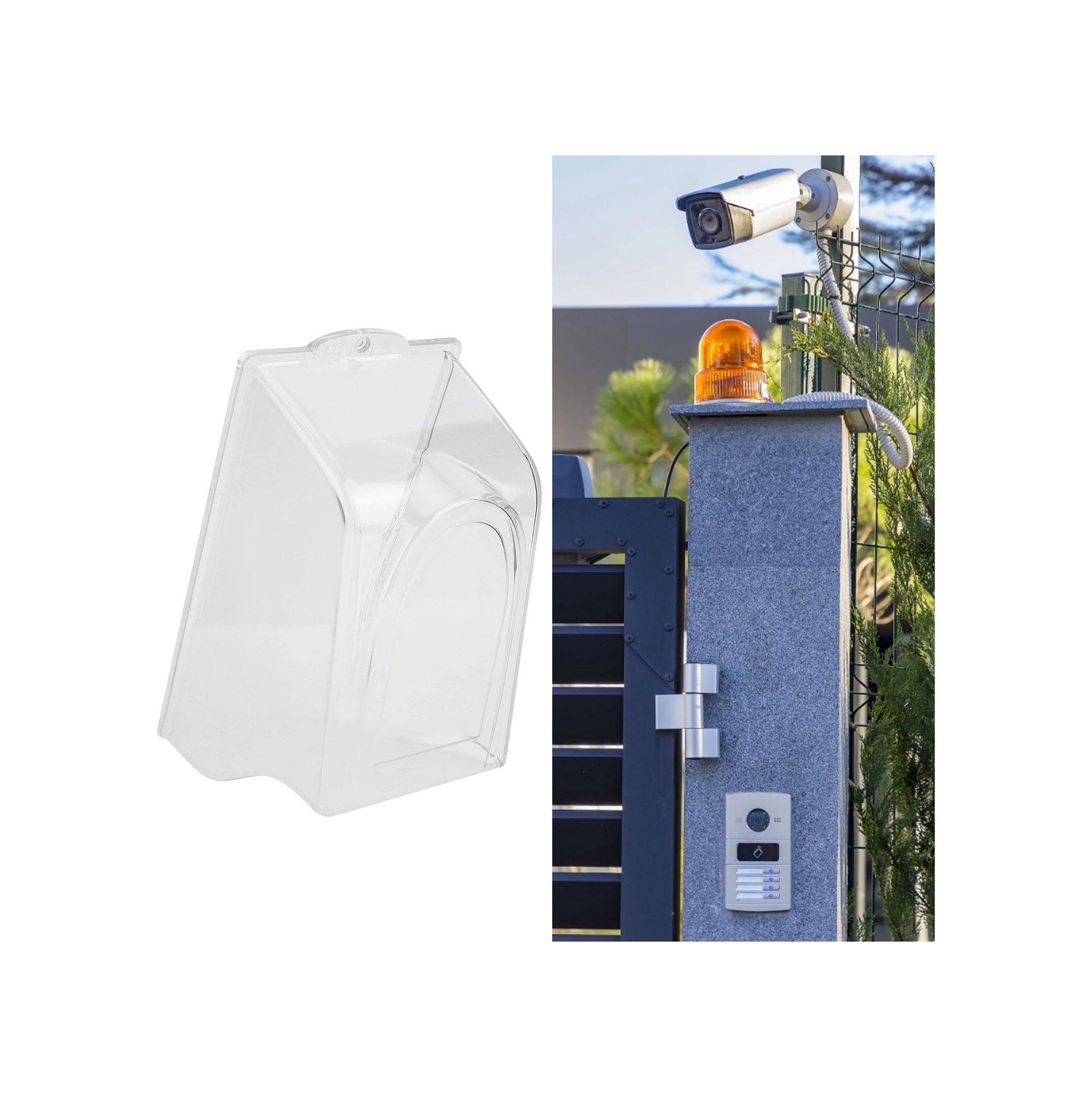 Geeroyoo Plastik Cam Koruyucu Kapağı - Parmak İzi Kilit, Kapı Girişi Kontrolü, Görüntülü Zil İçin Yağmur/solar/uv Koruyucu - Basit Kurulum