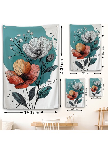 Haşhaş Çiçekleri Duvar Örtüsü-7647