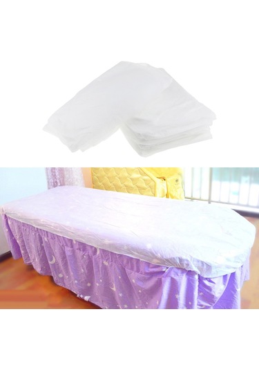 Homyl 10 Parça Dokunmamış Tek Kullanımlık Masaj Masa Beyaz