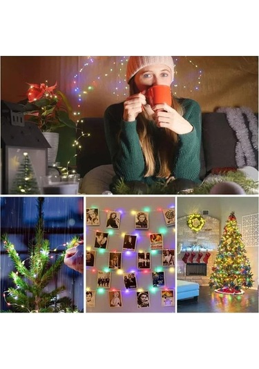 Pazly Ve Tasarımı, Sıcak Renk, Noel Mini Metre Led Koruma, Konforlu Işıkları, Ip42 Çiçek Çelenk Bakır Atmosfer Adet 40 2 Us