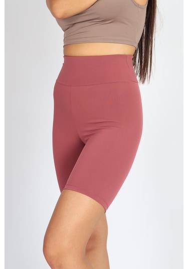 Soft&Basic Kadın 2'li Bıker Toparlayıcı Esnek Kısa Spor Tayt Antrasit-rose