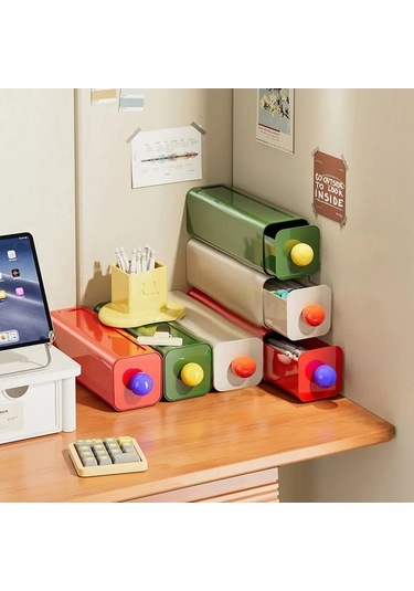Maoyaya 1/3 Adet Dopamin Kutuları Çok Renkli, İstiflenebilir Masaüstü Saklama Kutuları Çok Renkli