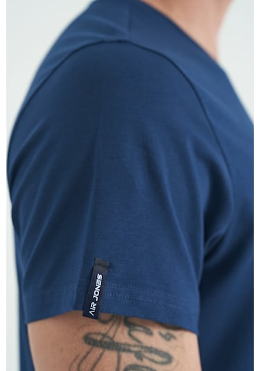 Air Jones Tommy Life Calvin İndigo Basic Erkek T-shirt - 88245 Indıgo