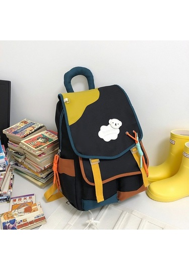 Gençler İçin Şık Ve Dayanıklı Okul Çantası, Ortaokul Ve Lise Öğrencilerine Özel Büyük Boy Sırt Çantası, Ergonomik Tasarım Ve Kontrast Detaylı Modeller Siyah