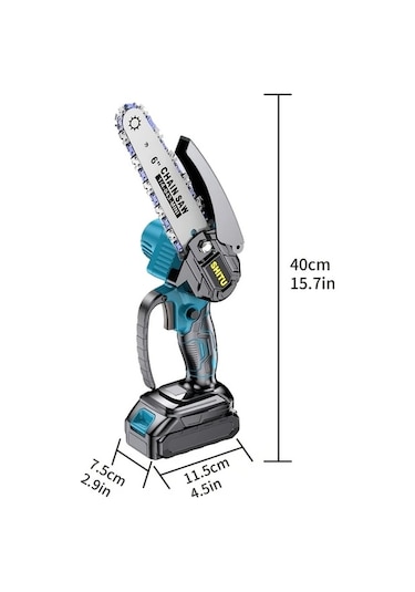 Besthome1 2 Pil Şarj Kablolu Kablosuz Mini Ağaç Testere Hafif Bahçe Budama