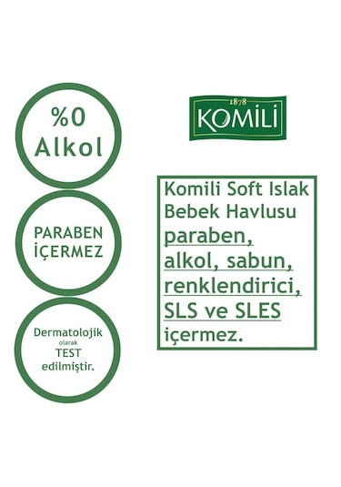 Komili Soft Kapaklı Islak Bebek Havlusu 1400 Yaprak