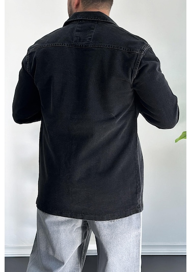Erkek Büyük Cepli Gömlek Ceket Siyah Edw200 Siyah