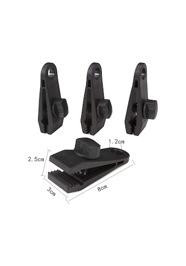 Lemestar 30 Parça Çadır Sabitleme Seti: 10 Adet Yüksek Dayanıklı Nilon Krokodil Ağızlı Klem, 10 Adet Kauçuk Esnek Kordon Ve 10 Adet Alüminyum D-simge, Güçlü Tutma, Kayma Engelleme, Çadır-güneşlik-kanvas Uyumlu Siyah