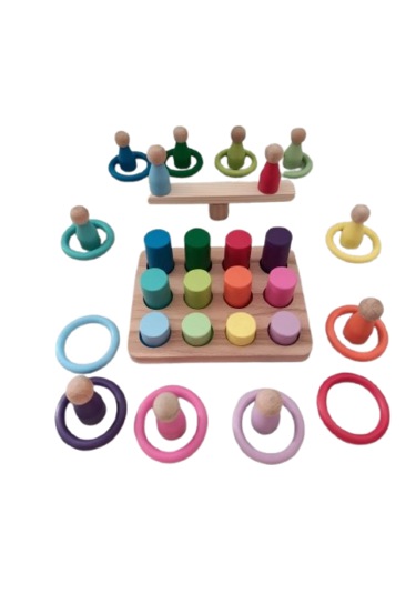 Montessori Eşleştirme Seti 12 Renk 3 Lü Takım