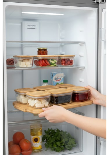 Bambum Enzo - 13 Parça Cam Kahvaltılık Bambu