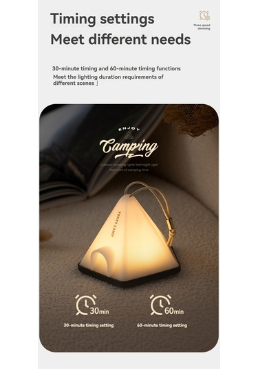 Aubyhe Kahverengi Çadır Gölgesi Işığı - 3 Seviye Parlaklık, 2 Işık Rengi, Zamanlayıcı Fonksiyonu İle Kamp Ve Odalar İçin Pratik Hediyelik Led Lambası Çok Renkli