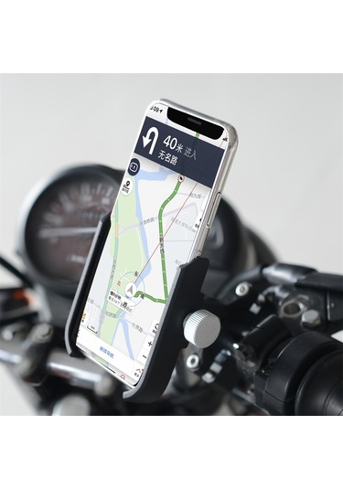 Motosiklet Alüminyum Alaşımlı Basınçlı Döküm Cep Telefonu Tutucu Braketi, Gidon Versiyonu Siyah Siyah