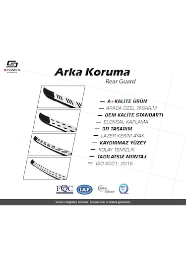 S-dizayn Peugeot Rifter Trimline Gri Arka Koruma 2019 Üzeri